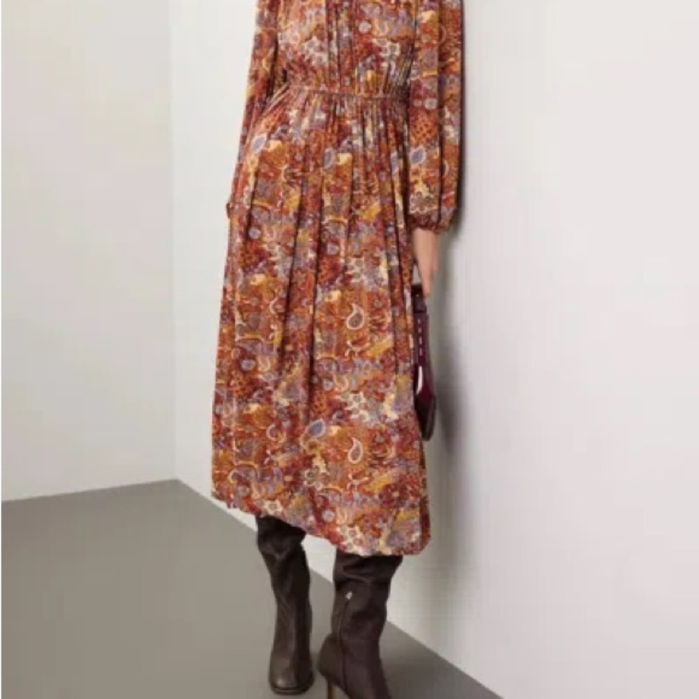 Marie Oliver Audrianna in Jasper designer sz L Long Sleeve maxi dress Gorgeous